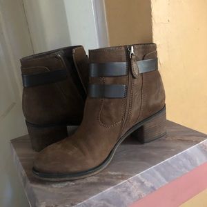 Brown Bootie Heels with Strap